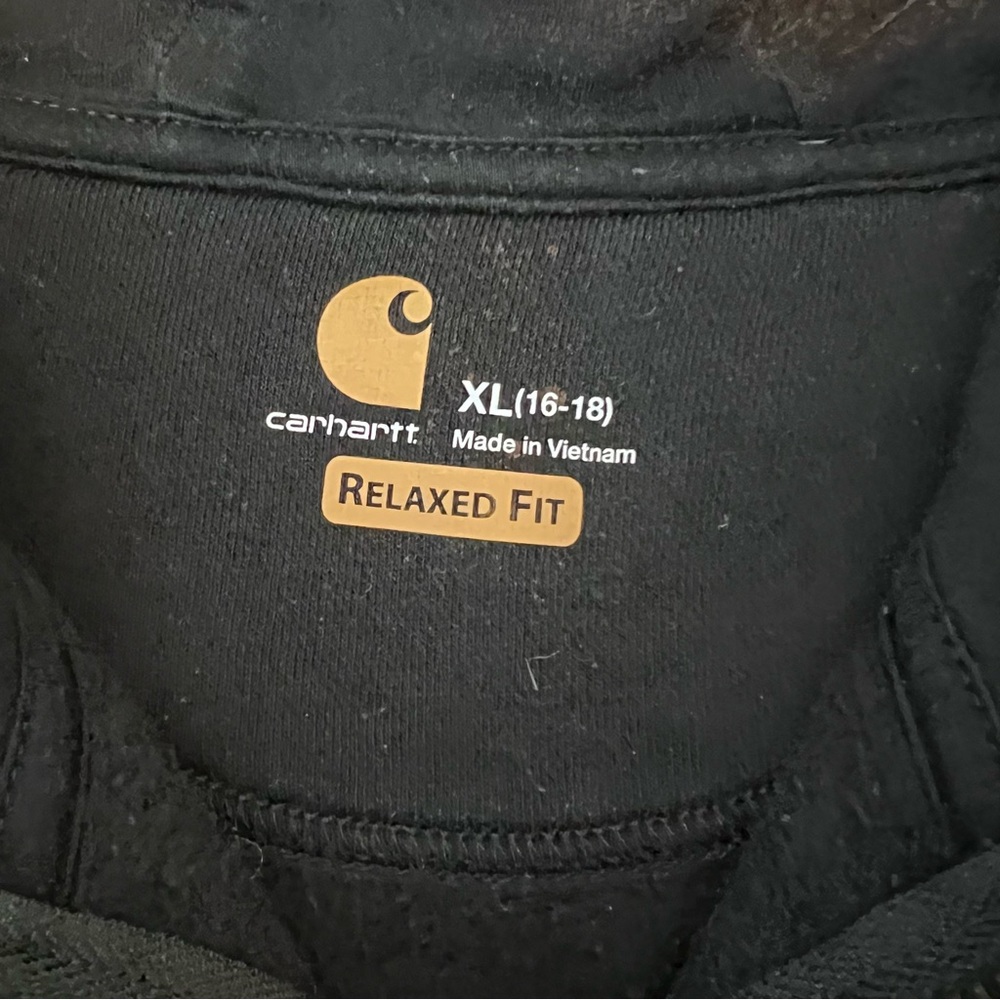 Carhartt Womens XL Black Clarksburg Full Zip Hoodie Sweater Jacket Custom Dyed - Picture 2 of 12